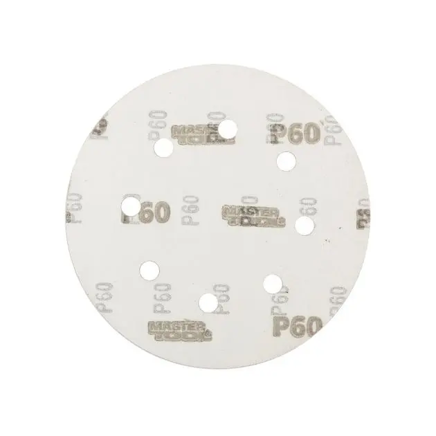 Шлифовальный круг MASTERTOOL 180 мм, зерно 60, 5 шт, 8 отверстий, фото , изображение 2 | SNABZHENIE.com.ua