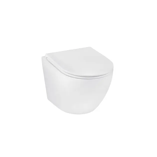 Унитаз Kroner Harz WHI493736 безободковый с сиденьем Slim Duroplast, фото  | SNABZHENIE.com.ua
