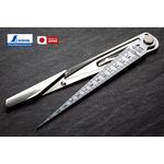 Конусная линейка для измерений зазоров, щуп SHINWA (Япония) 1-15 мм нержавеющая сталь с протектором и зажимом, фото  | SNABZHENIE.com.ua