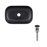 Комплект Qtap Robin: Раковина накладная прямоугольная 610x400x145 мм Matt Black + Донный клапан PU03, фото  | SNABZHENIE.com.ua