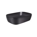 Комплект Qtap Robin: Раковина накладная прямоугольная 610x400x145 мм Matt Black + Донный клапан PU03, фото , изображение 4 | SNABZHENIE.com.ua