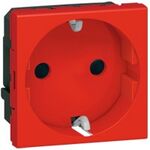 Legrand Розетка Mosaic, Schuko, 16А, 250В, без шторок, гвинтові клеми, 2 модулі, червоний, фото  | SNABZHENIE.com.ua