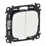 Legrand Вимикач 2-клавішний Valena ALLURE, автоматичні клеми, білий, фото  | SNABZHENIE.com.ua