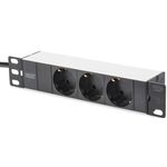 Digitus Пристрій розподілу електроживлення 10" 1U, 16A, 230V 3xSchuko, вилка Schuko, фото  | SNABZHENIE.com.ua