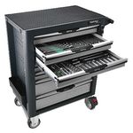 Тележка Pro-Plus с инструментом, 7 секций, 261 ед., серая TOPTUL, фото  | SNABZHENIE.com.ua