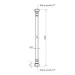 Шланг газовый Nikiforov 1/2 ВВ 200 см, латунные гайки, ПВХ белый, фото , изображение 2 | SNABZHENIE.com.ua