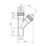 Тройник внутренней канализации Rozma 32х32/45°, фото , изображение 2 | SNABZHENIE.com.ua
