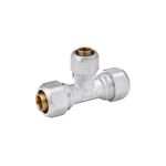 Тройник металлопластиковий Karro 20х16х20 мм нікельований KR-0733, фото  | SNABZHENIE.com.ua