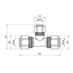 Тройник металлопластиковий Karro 20х16х20 мм нікельований KR-0733, фото , зображення 2 | SNABZHENIE.com.ua