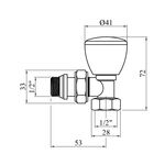 Угловой радиаторный вентильный кран Giacomini 1/2", фото , изображение 2 | SNABZHENIE.com.ua Угловой радиаторный вентильный кран Giacomini 1/2", фото , изображение 2 | SNABZHENIE.com.ua