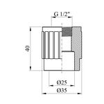 Муфта PPR GrandiTherm 25x1/2" РВ, фото , изображение 2 | SNABZHENIE.com.ua