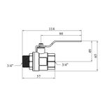 Кран шаровой STA 3/4 ВН PN30 никелированный с ручкой, фото , изображение 2 | SNABZHENIE.com.ua