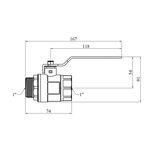 Шаровой кран STA Premium 1 ВН PN40 никелированный с ручкой, фото , изображение 2 | SNABZHENIE.com.ua
