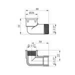 Уголок усиленный LexLine 1/2 ВН никелированный НК0111-Вн, фото , изображение 2 | SNABZHENIE.com.ua Уголок усиленный LexLine 1/2 ВН никелированный НК0111-Вн, фото , изображение 2 | SNABZHENIE.com.ua