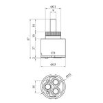 Картридж Kroner KRP - PM35-1 с пластиковым штоком для смесителя, фото , изображение 2 | SNABZHENIE.com.ua