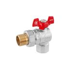 Кран угловой шаровой WaGa 3/4" PN40 бабочка, никелированный, фото  | SNABZHENIE.com.ua Кран угловой шаровой WaGa 3/4" PN40 бабочка, никелированный, фото  | SNABZHENIE.com.ua