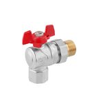 Кран угловой шаровой WaGa 3/4" PN40 бабочка, никелированный, фото , изображение 3 | SNABZHENIE.com.ua Кран угловой шаровой WaGa 3/4" PN40 бабочка, никелированный, фото , изображение 3 | SNABZHENIE.com.ua