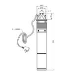 Насос глубинный центробежный 3SKM 100 Hmax 48 м Qmax 50 л/мин P 750 Вт, фото , изображение 2 | SNABZHENIE.com.ua