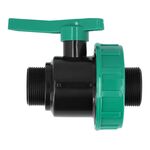 Кран кульовий до водяних пластикових труб  Ø= 3/2" Х 3/2" M/M-різьб FLO з поліпроп, для тиску 16Bar, фото  | SNABZHENIE.com.ua