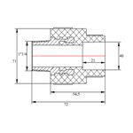 Муфта PPR Blue Ocean 40х1" 1/4 НР, фото , зображення 2 | SNABZHENIE.com.ua