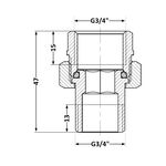 Сгон-американка Thermo Alliance Base 3/4"ВН никель, прямой SD190W20, фото , зображення 2 | SNABZHENIE.com.ua