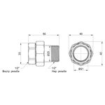 Сгон Американка Icma 1/2 прямий №818, фото , зображення 2 | SNABZHENIE.com.ua