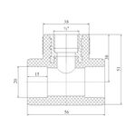 Тройник PPR Blue Ocean 20х1/2"х20 ВР, фото , зображення 2 | SNABZHENIE.com.ua