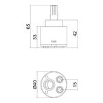 Картридж Lidz (CRM) 55 00 040 00 с пластиковым штоком 40 мм, фото , изображение 2 | SNABZHENIE.com.ua