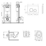 Набор инсталляции Qtap 3 в 1 с унитазом и панелью смыва круглой, фото , изображение 2 | SNABZHENIE.com.ua