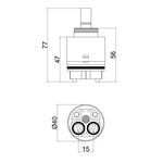 Картридж Lidz (CRM) 55 00 040 01 New, пластиковый шток 40 мм, фото , изображение 2 | SNABZHENIE.com.ua