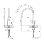Смеситель для кухни Lidz Vida U-образный гибкий черный (k35), фото , изображение 2 | SNABZHENIE.com.ua