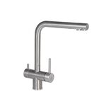 Змішувач для кухні Lidz Aria 24F-SFS, F-образний з підключенням фільтрованої води (k35), фото  | SNABZHENIE.com.ua