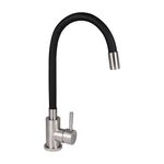 Lidz Aria Змішувач для кухні 04R-BFS, U-образний гнучкий Black (k35), фото  | SNABZHENIE.com.ua