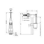 Lidz LT05 Комплект арматура с клапаном боковой подачи 1/2, хром кнопка, фото , зображення 2 | SNABZHENIE.com.ua