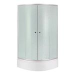 Душова кабіна полукругла Lidz Latwa SC90x90.SAT.MID.FR з скла Frost 4 мм + Душовий піддон Lidz KAPIELKA ST90x90x26 з панеллю, фото  | SNABZHENIE.com.ua