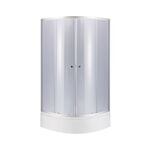 Душова кабіна полукругла Lidz Latwa SC80x80.SAT.MID.GR + Душовий піддон Lidz KAPIELKA ST80x80x26 з панеллю, фото  | SNABZHENIE.com.ua