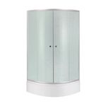 Душова кабіна полукругла Lidz Latwa SC80x80.SAT.MID.FR з склом Frost 4 мм + Душовий піддон Lidz KAPIELKA ST80x80x26 з панеллю, фото  | SNABZHENIE.com.ua