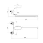 Смеситель для ванны Lidz Tani 005 с душевым гарнитуром Chrome, фото , изображение 2 | SNABZHENIE.com.ua