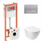 Унитаз Qtap Jay Ultra Quiet + комплект инсталляции Nest 4в1 Satin, фото  | SNABZHENIE.com.ua