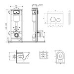 Комплект: Qtap Jay Ultra Quiet унитаз підвісний QT07335177W + Nest комплект інсталяції 4в1 (кругла клавіша Chrome) QT0133M425 + M11112CRM, фото , зображення 2 | SNABZHENIE.com.ua