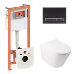 Комплект: унитаз Qtap Swan Ultra Quiet + инсталляция Nest 4в1 Black mat, фото  | SNABZHENIE.com.ua