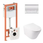 Комплект: Унитаз Qtap Swan Ultra Quiet QT16335179W + Инсталляция Nest QT0133M425 + M08381CRM, фото  | SNABZHENIE.com.ua