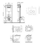Комплект: Qtap Scorpio Ultra Quiet унитаз підвісний QT1433053EUQW + Nest комплект інсталяції 4в1 (кругла клавіша Chrome) QT0133M425 + M11112CRM, фото , зображення 2 | SNABZHENIE.com.ua