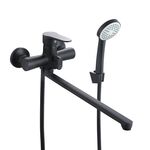 Смеситель для ванны Lidz Nicole 005 с душем, черный, фото  | SNABZHENIE.com.ua