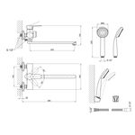 Смеситель для ванны Lidz Nicole 005 с душем, черный, фото , изображение 2 | SNABZHENIE.com.ua