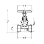 Вентиль латунный SD 20х3/4" ВР (YA), фото , изображение 2 | SNABZHENIE.com.ua