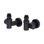 Комплект кранов Thermo Alliance Standart 1/2" черный, для полотенцесушителя угловой SF395W15HEB, фото  | SNABZHENIE.com.ua