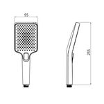 Лейка для душа Qtap Rucni 140x95 мм прямоугольная черная, фото , изображение 2 | SNABZHENIE.com.ua