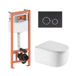 Комплект: Унитаз Qtap Taurus Ultra Quiet и инсталляция 4в1 Black mat, фото  | SNABZHENIE.com.ua