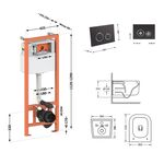 Комплект: QTAP Gemini Ultra Quiet унитаз подвесной + инсталляция 4в1, фото , изображение 2 | SNABZHENIE.com.ua